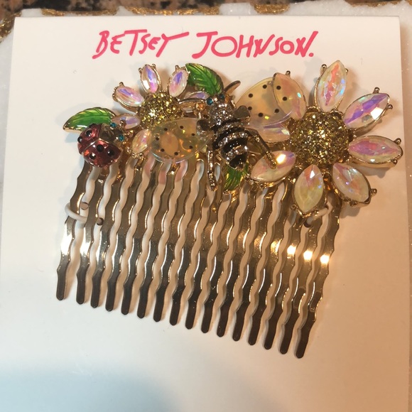 Johnson Sweetness & Light Gold Tome Embellished Hair Comb - Picture 2 of 5